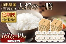 FYN9-889 【定期便】山形県産 大将の一膳（雪若丸）10個×6回 米 パックライス パックごはん お米 白米 保存食 備蓄 常温 レンジ 簡単