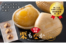 FYN6-158 【西川町銘菓】日本一大きな栗の木「栗もなか」 3個入 全国菓子博覧会 技術優秀賞受賞 和菓子 最中 山形県 西川町