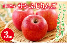 FYN9-945 山形県産 サンふじりんご 3kg 2025年11月中旬から順次発送 林檎 りんご リンゴ 秋果実 果物 くだもの フルーツ 自宅用 産地直送 期間限定 山形県 西川町 月山