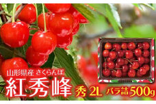 FYN6-117 山形県産 さくらんぼ 紅秀峰 500g 秀 2L バラ詰め 2025年6月下旬頃から順次発送 初夏 果物 くだもの フルーツ 贈り物 ギフト ギフト箱 期間限定 数量限定 産地直送 山形県 西川町 月山