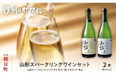 山形 スパークリングワイン 甘口 辛口 2本 750ml 朝日町ワイン ワインセット ギフト 飲み比べ パーティー お祝い 誕生日 ワイン 詰合せ
