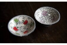 【陶器】桜・りんご文中鉢2個セット