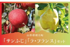 ラ・フランス＆サンふじ 詰合せ 5kg 各6～9玉 秀品 【11月中旬発送】贈り物 農家直送 山形県 朝日町産 山形県産 山形 特産 果物 フルーツ りんご リンゴ 林檎 ふじ ラフランス 洋ナシ 洋梨 セット 産地直送 秋 冬