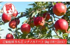 ＜ 先行予約 ＞ りんご 【 ご家庭用 訳あり 】 シナノスイート 5kg 【2025年10月上旬～発送】 山形県 朝日町産 農家直送 山形県産 特産 果物 フルーツ リンゴ 林檎 秋