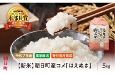 新米 はえぬき 令和7年産 5kg （1袋） 2025年産 農家直送 精米 こめ コメ 山形県 朝日町産