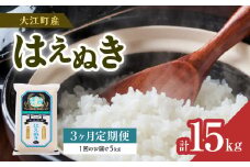 《3ヶ月定期便》大江町産 はえぬき 5kg×3ヶ月(計15kg)【山形県産】 【001-T04】