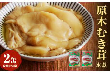 大江町柳川産 原木むき茸水煮200g×2缶（固形量） 【014-015】
