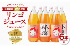 鈴木果樹園 やまがた リンゴジュース1L×6本 特別栽培果実使用【配送不可：沖縄・離島】 【025-006】