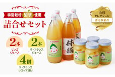 リンゴ＆ラ・フランスジュースとシロップ漬け（大）つめあわせセット 特別栽培果実使用 【山形りんご・洋梨・大江町産・鈴木果樹園 】 【025-011】