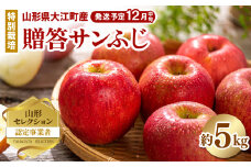 《先行受付》特別栽培 贈答規格サンふじ約5kg 【2025年12月中旬頃～発送予定】【糖度14度以上・山形セレクション認定品・山形りんご・鈴木果樹園】 【025-013】