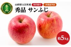 《先行受付》【2026年1月発送予定】 サンふじ約5kg・秀品【大江町産・山形りんご・大地農産】【028-026】