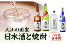 大江の至宝 日本酒と焼酎の定期便【定期便全4回】 【009-T01】