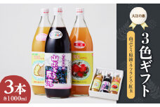 大江の恵 3色ギフト（山ブドウ原液、ラフランス、紅玉各1000ml） 【003-022】