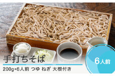 【配送地域限定】そば 蕎麦 6人前 つゆ付き 手打ち 生そば おそば美登利 om-mensx6