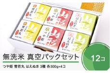 【9月30日受付終了】米 白米 つや姫 雪若丸 はえぬき 無洗米 パックごはん 真空パックセット 計12個 送料無料 山形県 ja-gtxxx12