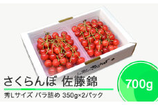 さくらんぼ 佐藤錦 秀L 700g （350g×2パック） 2026年産 令和8年産 山形県産 ふるさと納税 果物 くだもの フルーツ 期間限定 冷蔵配送 先行受付 グルメ 取り寄せ ご当地 特産 産地 直送 送料無料 東北 山形県 人気 ry-snslb700