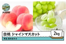 先行予約 もも 白桃 シャインマスカット 秀品 詰め合わせ 2kg フルーツ 果物 ぶどう 令和7年産 2025年産 山形県産 ns-fshsx2
