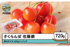  さくらんぼ 佐藤錦 秀Mサイズ 720g (180g×4パック) フードパック 2026年産 令和8年産 山形県産 ふるさと納税 果物 くだもの フルーツ 期間限定 冷蔵配送 先行受付 グルメ 取り寄せ ご当地 特産 産地 直送 送料無料 東北 山形県 人気山形県産 ns-snsmp800