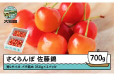  さくらんぼ 佐藤錦 秀Lサイズ バラ詰め 700g(350g×2パック) 2026年産 令和8年産 山形県産 ふるさと納税 果物 くだもの フルーツ 期間限定 冷蔵配送 先行受付 グルメ 取り寄せ ご当地 特産 産地 直送 送料無料 東北 山形県 人気山形県産 ns-snslb700