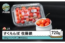 先行予約 さくらんぼ 佐藤錦 ◯秀 M玉以上 180g×4パック 計720g フードパック 2026年産 令和8年産 果物 フルーツ 山形県産 ja-snpmx8
