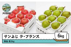 サンふじ & ラ・フランス 秀品 各3kg 計6kg 化粧箱入 令和7年産 2025年産 12月上旬~1月中旬頃発送 りんご リンゴ 洋梨 西洋梨 ラフランス 果物 フルーツ ギフトセット 山形県産 送料無料 ※沖縄・離島への配送不可 ns-fsrlx6