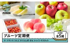 フルーツ 定期便 全5回 2025年産 令和7年産 ラ・フランス りんご サンふじ シナノゴールド 2026年産 令和8年産 さくらんぼ 佐藤錦 もも 白桃 ぶどう シャインマスカット 果物 山形県産 ns-ft5xx-a