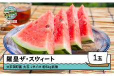 すいか 大玉 羅皇ザ・スウィート Lサイズ×1玉 2026年産 令和8年産 山形県産 大石田町産 8月上旬から順次発送 mn-surox1