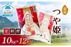 《定期便》金山産米「つや姫【玄米】」10kg×12ヶ月 計120kg 12ヶ月 米 お米 白米 ご飯 玄米 ブランド米 つや姫 送料無料 東北 山形 金山町 F4B-0180