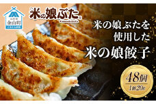米の娘ぶたを使用した「米の娘餃子」(20g×48個) 餃子 ギョウザ 生餃子 焼き餃子 水餃子 豚肉 ブランド豚 ニラ 冷凍  金山町 F4B-0220