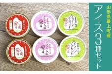 ONM 最上町産のフルーツとお米を使用した「アイス3種セット」
