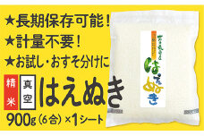 【配送先寄附者様限定】令和6年産 真空パック 山形県産 はえぬき 900g