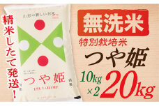 【令和7年産】【無洗米】山形県産つや姫20kg(10kg×2袋)