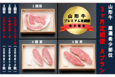【山形牛３か月定期便】希少部位プレミアム定期便　Ａプラン