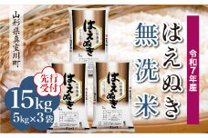 ＜令和7年産米先行受付＞ 真室川町産 はえぬき 【無洗米】15kg （5kg×3袋）＜配送時期指定可＞