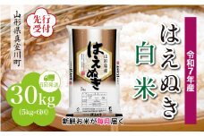 ＜令和7年産米先行受付＞ 真室川町産 はえぬき 【白米】 定期便 30kg （5kg×1ヶ月間隔で6回お届け）＜配送時期指定可＞