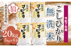 ＜令和7年産米先行受付＞ 真室川町産 こしひかり 【無洗米】20kg （5kg×4袋）＜配送時期指定可＞