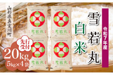＜令和7年産米先行受付＞ 真室川町産 雪若丸 【白米】 20kg （5kg×4袋）＜配送時期指定可＞