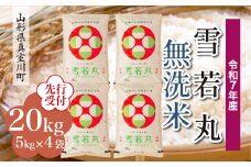 ＜令和7年産米先行受付＞ 真室川町産 雪若丸 【無洗米】20kg （5kg×4袋）＜配送時期指定可＞
