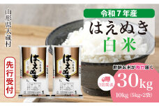 ＜令和7年産米先行受付＞ 大蔵村産 はえぬき 【白米】 定期便 30kg （10kg×1ヶ月間隔で3回お届け）＜配送時期選べます＞