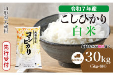 ＜令和7年産米先行受付＞ 大蔵村産 こしひかり 【白米】 定期便 30kg （5kg×1ヶ月間隔で6回お届け）＜配送時期選べます＞