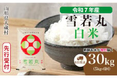 ＜令和7年産米先行受付＞ 大蔵村産 雪若丸 【白米】 定期便 30kg （5kg×1ヶ月間隔で6回お届け）＜配送時期選べます＞