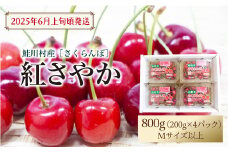 【令和7年産 早期受付】 鮭川村産さくらんぼ ＜紅さやか＞ M～Lサイズ混合 フードパック800g（200g×4P）