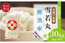 ＜令和7年産米先行受付＞ 鮭川村 雪若丸 【無洗米】 定期便 30kg （5kg×1ヶ月間隔で6回お届け）＜配送時期選べます＞