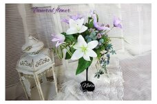 フラワーアレンジメント フューネラルフラワー 仏花 中 [La.Rose Fleur 山形県 高畠町 tk06ayt140007] 花 はな 造花 フラワー アレンジメント インテリア 飾付 ハンドメイド