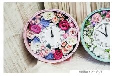 フラワーアレンジメント 薔薇の花時計 ピンク [La.Rose Fleur 山形県 高畠町 tk06ayt140012] 時計 バラ 薔薇 花 はな 造花 フラワー アレンジメント インテリア 飾付 置き型 壁掛け ハンドメイド
