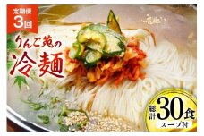 冷麺 定期便 3回 りんご苑の冷麺 スープ付 10食 計30食 [りんご苑 山形県 高畠町 tk06ays660002] スープ 自家製 生麺 時短 簡単 手軽 冷凍