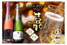 スパークリング 嘉 スパークリングワイン 白 ロゼ 各750ml 計2本 [小田部商店 山形県 高畠町 tk06ayt180033] 辛口