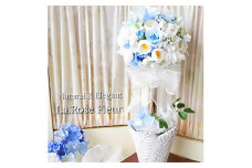 フラワーアレンジメント トピアリー ブルー 1個 [La.Rose Fleur 山形県 高畠町 tk06ayt140024] 花 はな 造花 フラワー アレンジメント インテリア 飾付 ハンドメイド