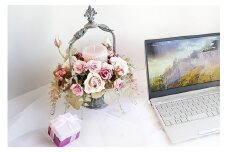 フラワーアレンジメント 薔薇のコンポート 1個 キャンドル 付き [La.Rose Fleur 山形県 高畠町 tk06ayt140021] ハンドメイド 薔薇 バラ コンポート 花 はな 造花 フラワー アレンジメント インテリア 飾付