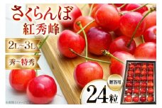 【期間限定発送】 サクランボ 紅秀峰 秀 2Lサイズ 24粒 [金子農園 山形県 高畠町 tk06ays950003] 箱入 並び詰め 果物 くだもの フルーツ サクランボ べにしゅうほう 化粧箱